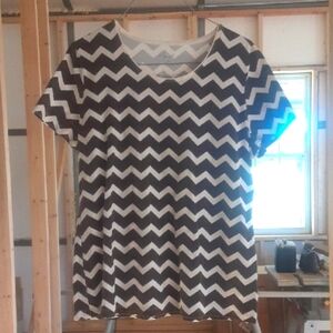 Chevron Brown and White Women's Top